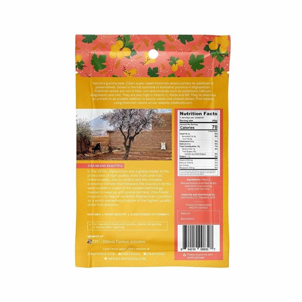ZIBA FOODS Ziba Foods Raisins Kishmish, 1.41 Oz