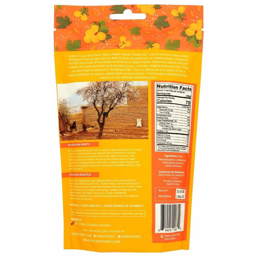 ZIBA FOODS Ziba Foods Raisins Kishmish, 5.3 Oz