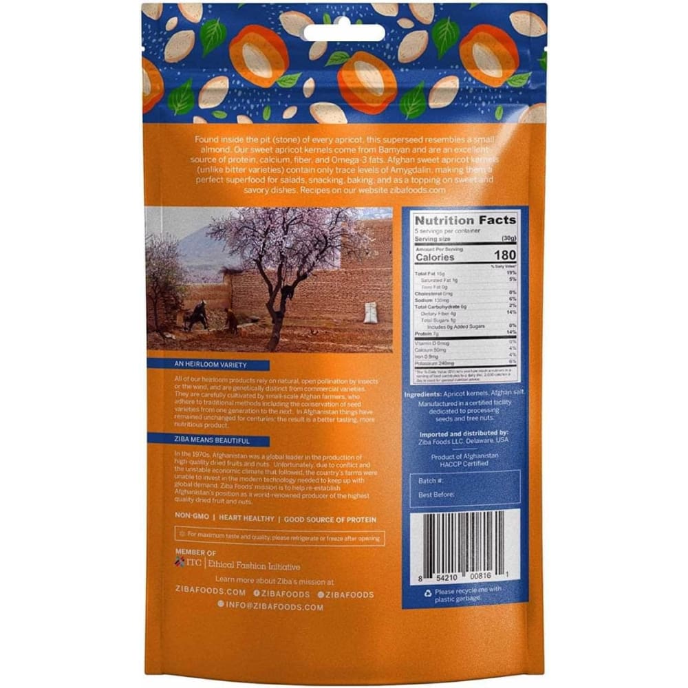 ZIBA FOODS Ziba Foods Kernel Aprct Rstd Sltd, 5.3 Oz