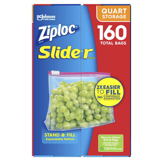 Ziploc 1-Qt. Slider Storage Bags 160 pk. - Ziploc
