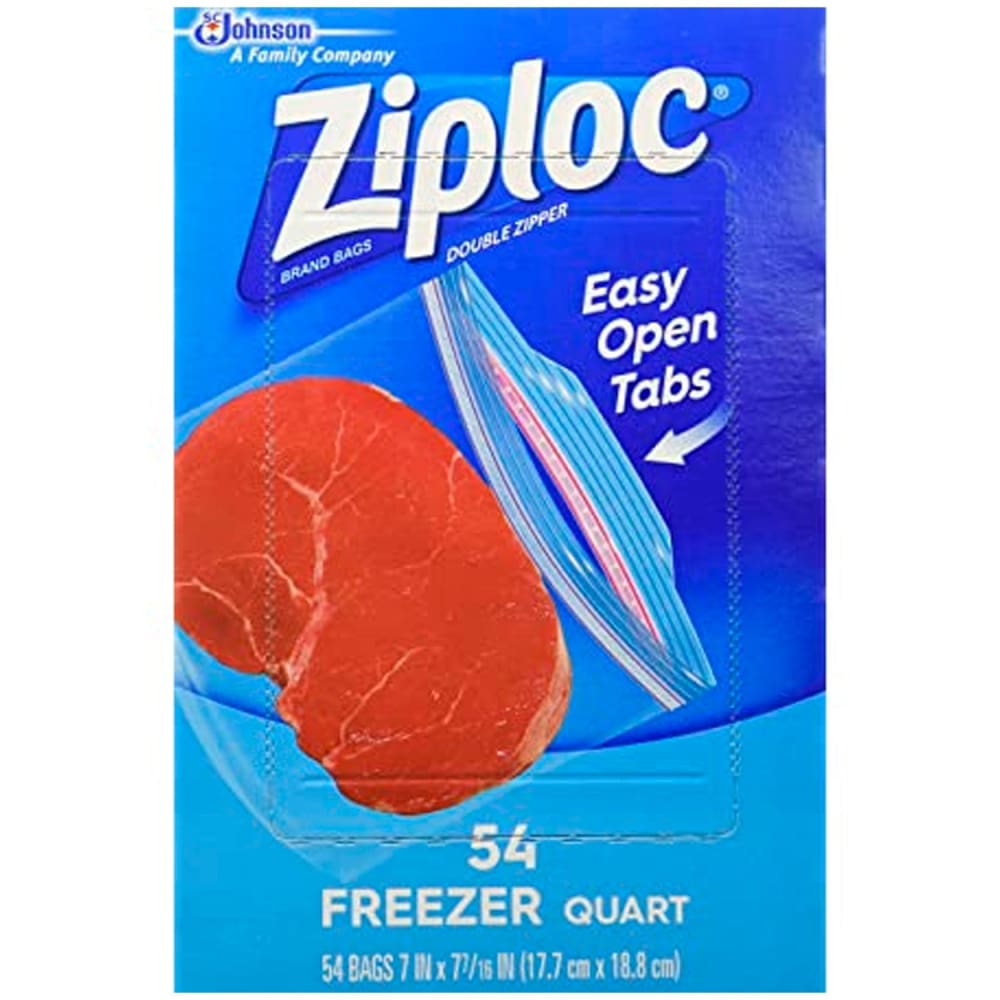 Ziploc Easy Open Tabs Freezer Quart Bags - 54 Ct - Food Storage Bags - Ziploc