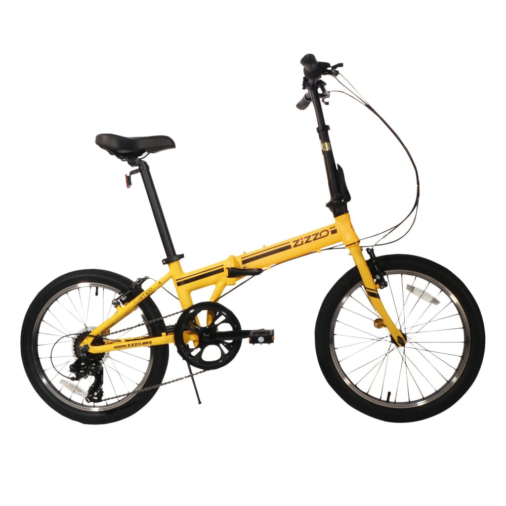 Zizzo Campo Lightweight 20 7-Speed Aluminum Folding Bicycle - Yellow - Zizzo