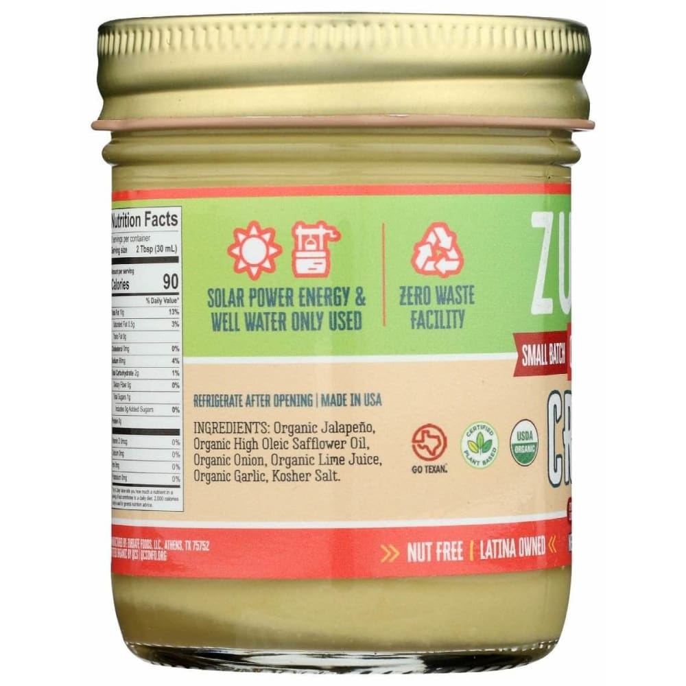ZUBIS Zubis Dip Crema Jalapeno Org, 8 Oz