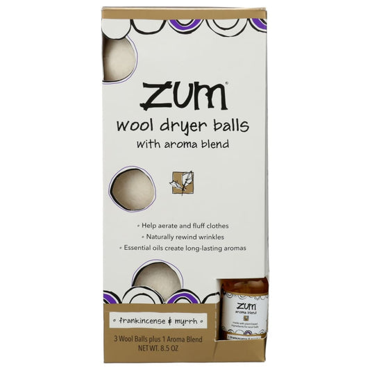 ZUM: Wool Dryer Balls Frnk Myr 8.5 OZ (Pack of 2) - Householder Cleaners & Supplies - ZUM
