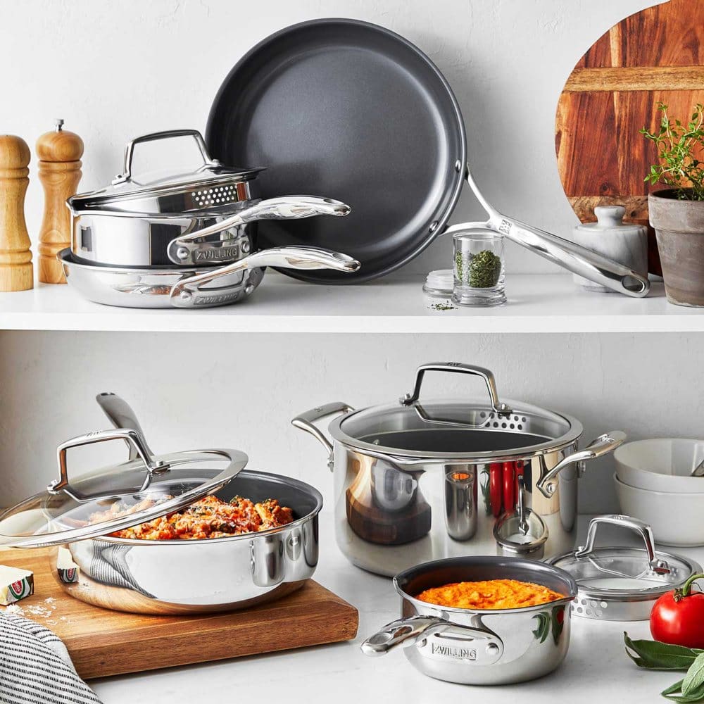 ZWILLING Energy Plus 10-pc Stainless Steel Ceramic Nonstick Cookware Set - Cookware - ZWILLING