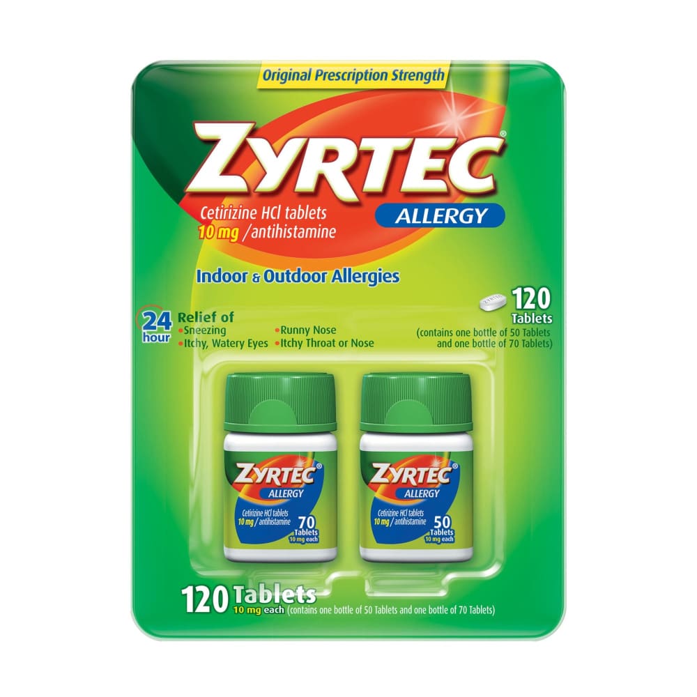 Zyrtec 24 Hour Allergy Relief Tablets with 10mg Cetirizine HCl 120 ct. - Zyrtec