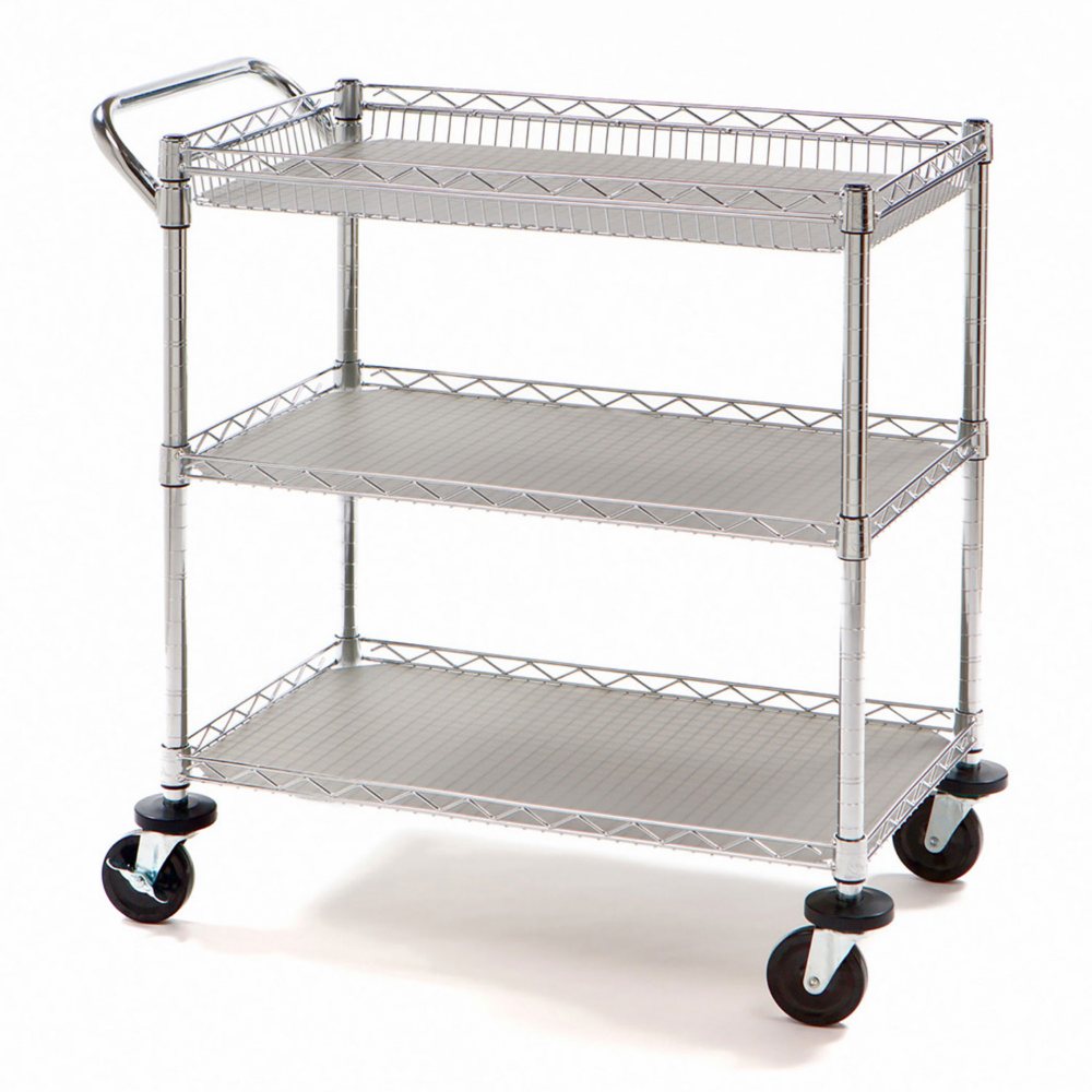 Member's Mark NSF 3-Tier Heavy-Duty Commercial Utility Cart, 34" L x 18" W x 34.5" H