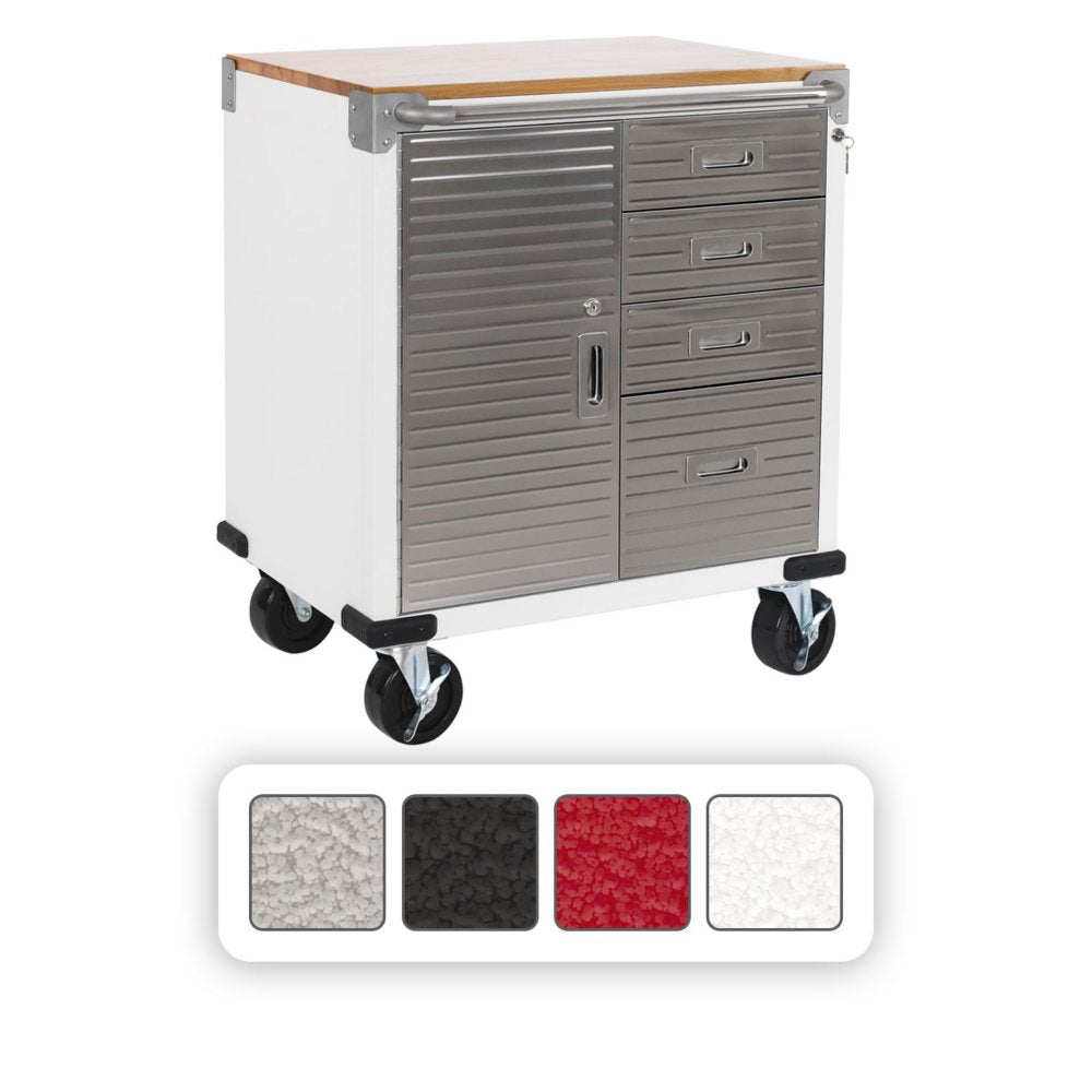 Seville Classics® UltraHD® 4-Drawer Rolling Cabinet, 28" W x 25" D x 34.5" H