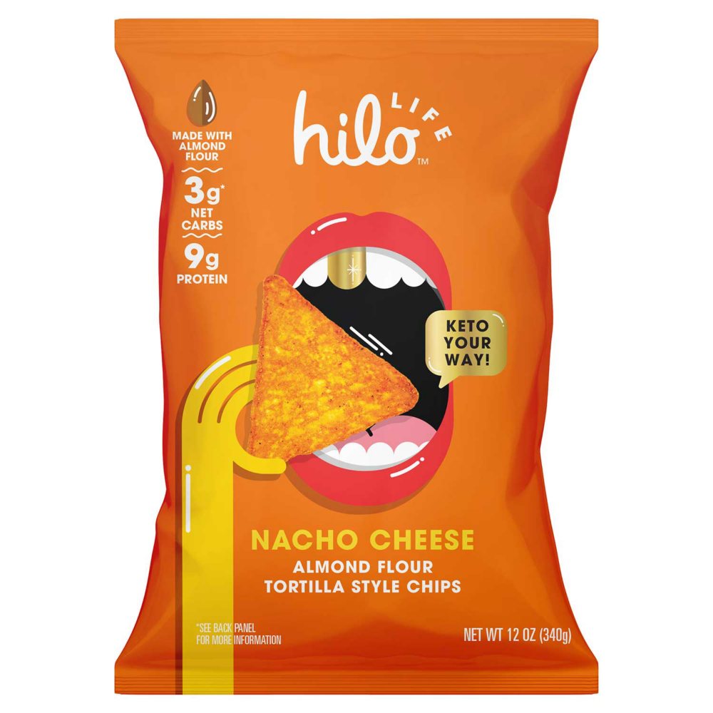 Hilo Life Almond Flour Tortilla Style Chips Nacho Cheese (12 oz