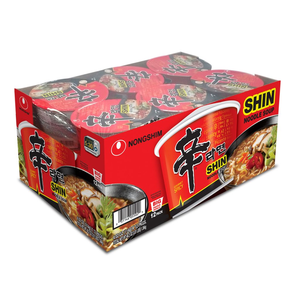 Nongshim Shin Ramyun Spicy Beef Ramen Noodle Soup (4.02 oz., 12 ct.)