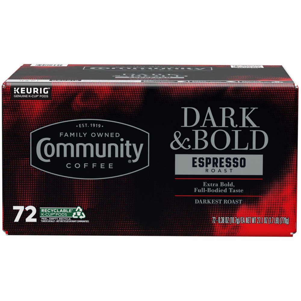 Community Coffee Dark and Bold Espresso Roast Single Serve (72 ct.)