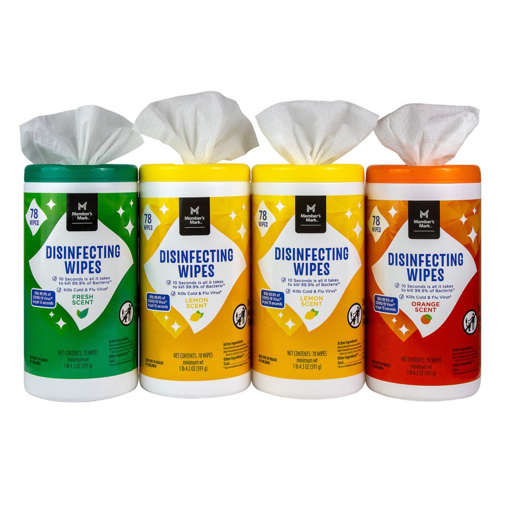 Member's Mark Disinfecting Wipes, Variety Pack (78 wipes/pk., 4 pk.)