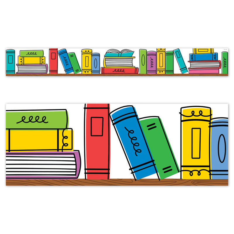 Doodle Bookshelf Cd Ez Border (Pack of 8)