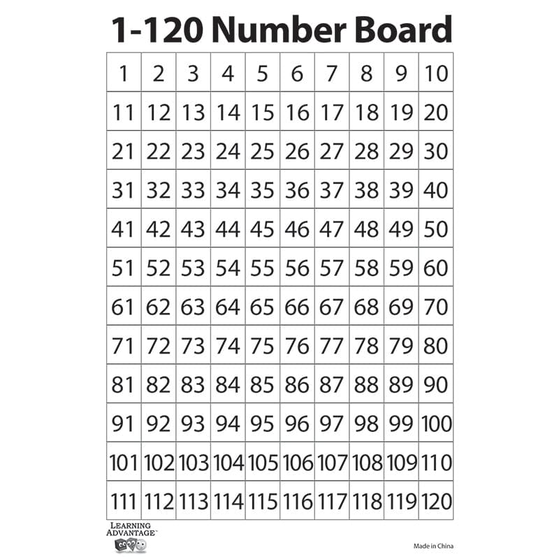 1-120 Number Dry Erase Boards 10Pk (Pack of 2) - Dry Erase Boards - Learning Advantage