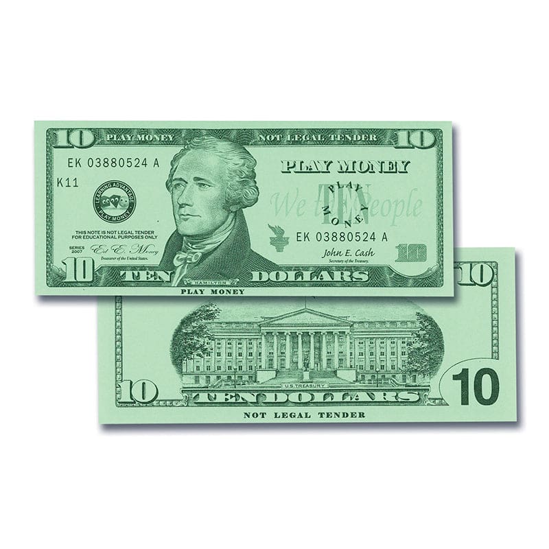 $10 Bills Set 100 Bills (Pack of 10) - Money - Learning Advantage
