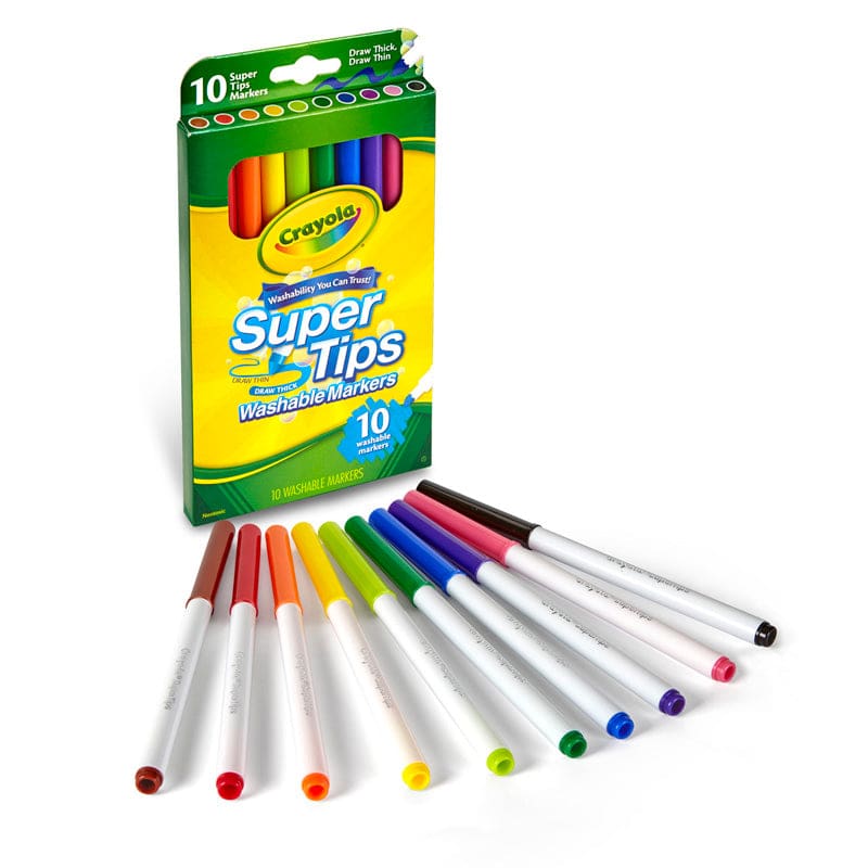 10 Ct Washable Super Tips Markers (Pack of 12) - Markers - Crayola LLC