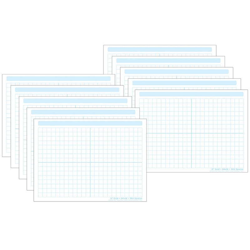 10 Pk Postermat 1/2In Grid Block (Pack of 2) - Math - Ashley Productions