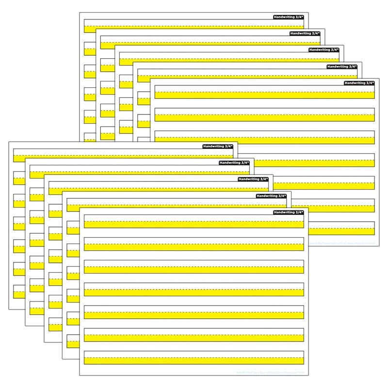 10 Pk Postermat 3/4In Handwritn Ylw (Pack of 2) - Language Arts - Ashley Productions