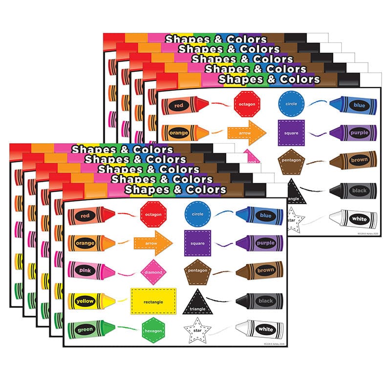 10 Pk Postermat Poly Shapes Color (Pack of 2) - Math - Ashley Productions