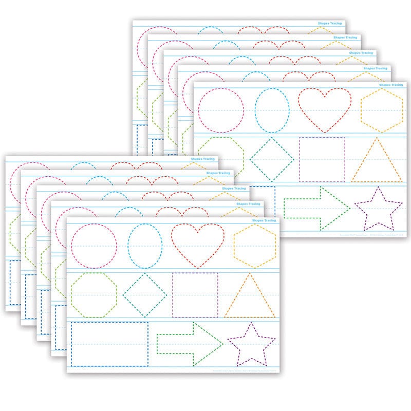 10 Pk Postermat Poly Shapes Tracing (Pack of 2) - Math - Ashley Productions
