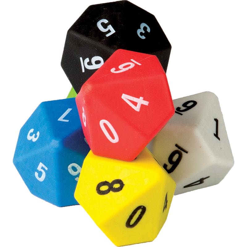 10 Sided Dice 6 Pack (Pack of 6) - Counting - Teacher Created Resources