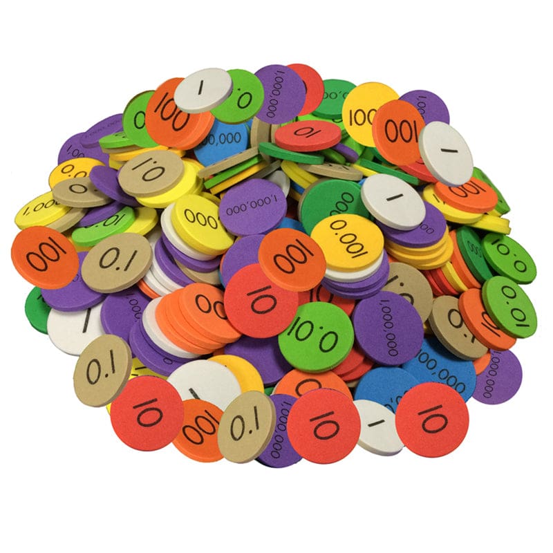 10-Value Decimals To Whole Numbers Place Value Discs Set (Pack of 2) - Place Value - Primary Concepts Inc