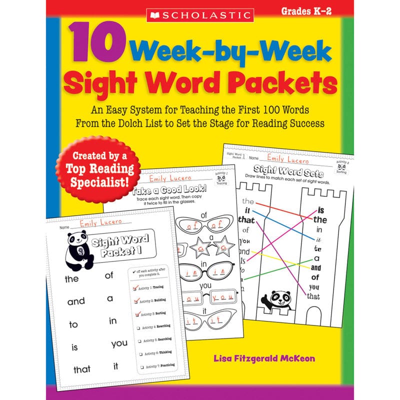 10 Week By Week Sight Word Packets (Pack of 3) - Sight Words - Scholastic Teaching Resources