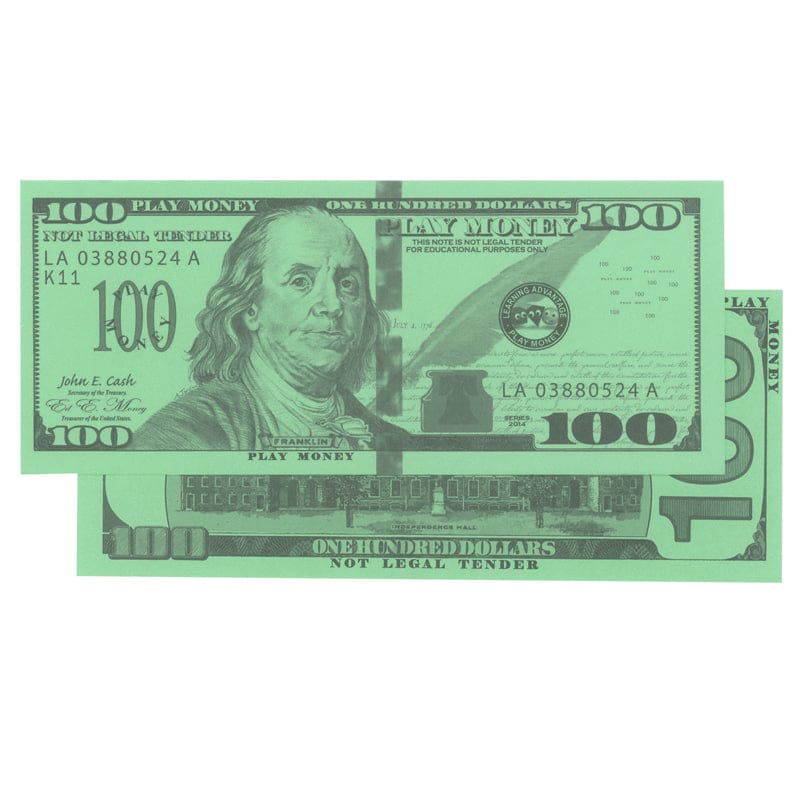 $100 Bills Set Of 50 (Pack of 10) - Money - Learning Advantage