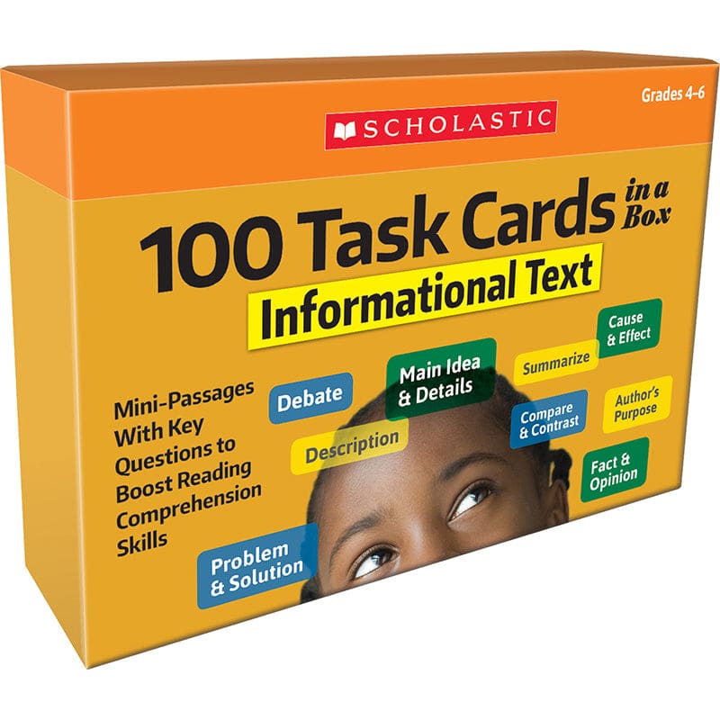 100 Task Cards Informational Text In A Box - Comprehension - Scholastic Teaching Resources