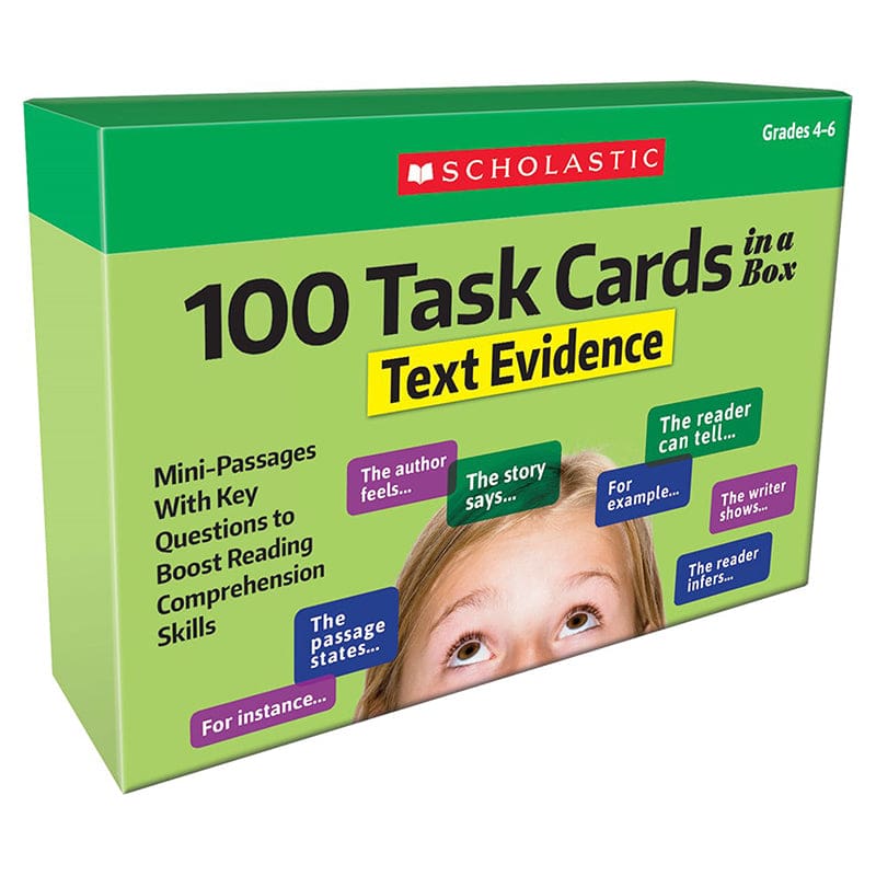 100 Task Cards Text Evidence Gr 4-6 In A Box - Reading Skills - Scholastic Teaching Resources