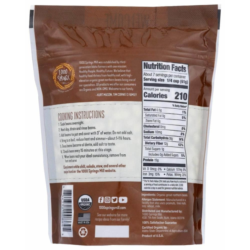 1000 SPRINGS MILL 1000 Springs Mill Beans Great Northern, 16 Oz