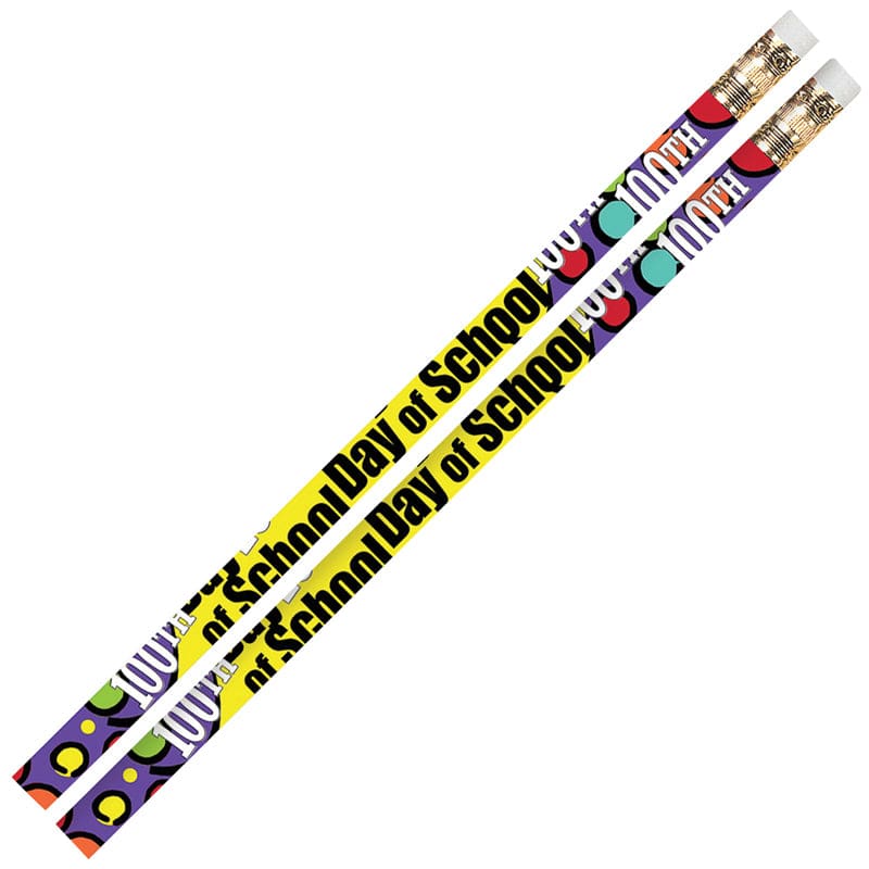 100Th Day Of School 12Pk Motivational Fun Pencils (Pack of 12) - Pencils & Accessories - Musgrave Pencil Co Inc
