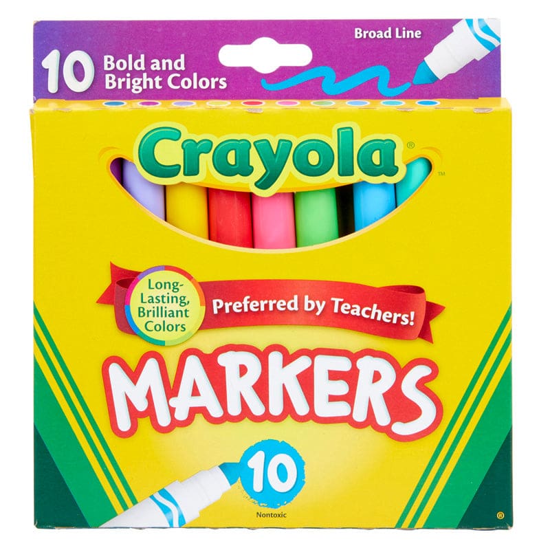 10Ct Bold & Bright Markers Broad Line (Pack of 12) - Markers - Crayola LLC