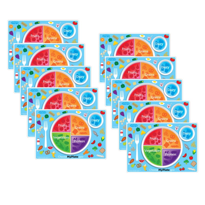 10Pk Myplategov Learn Mat 2 Sided Write On Wipe Off - Health & Nutrition - Ashley Productions