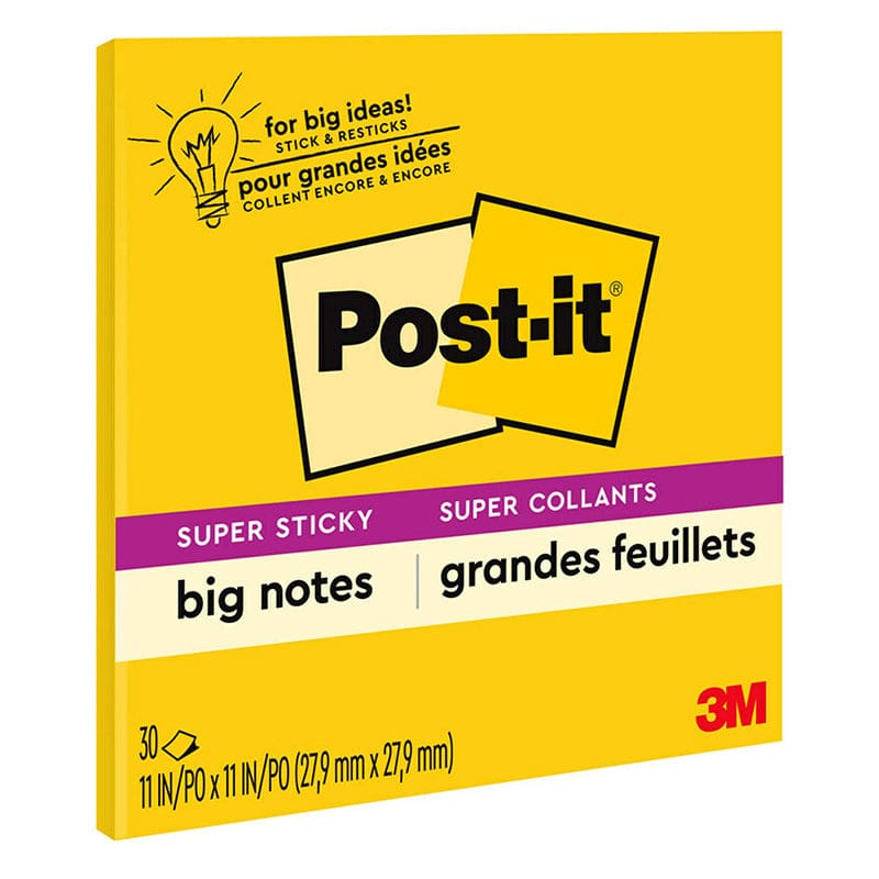 11In X 11In Yellow Post It Big Pads (Pack of 6) - Post It & Self-Stick Notes - 3M Company