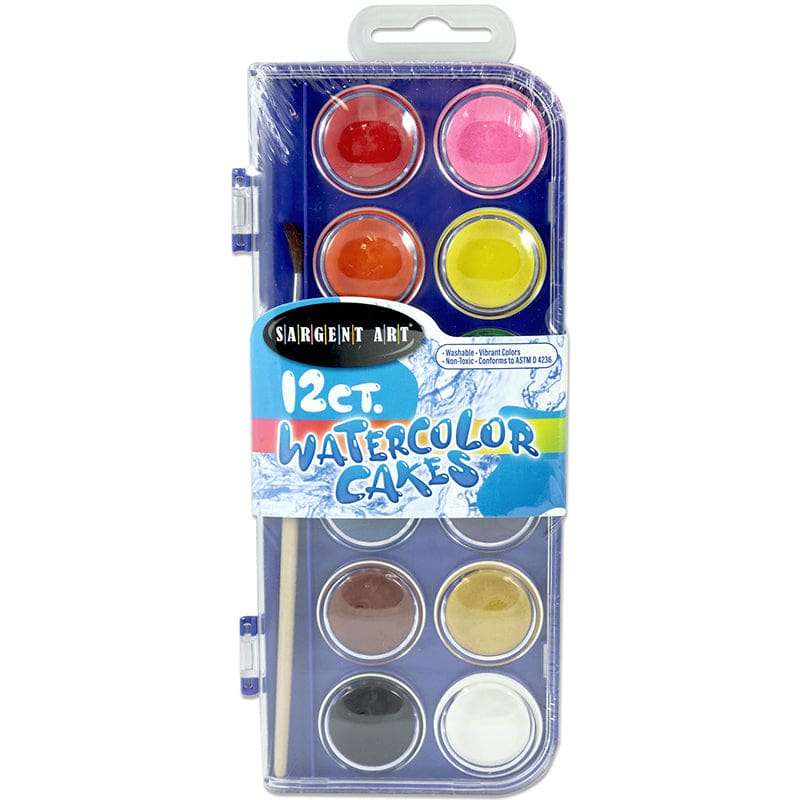 12 Clr Watercolor Set With Brush (Pack of 12) - Paint - Sargent Art Inc.