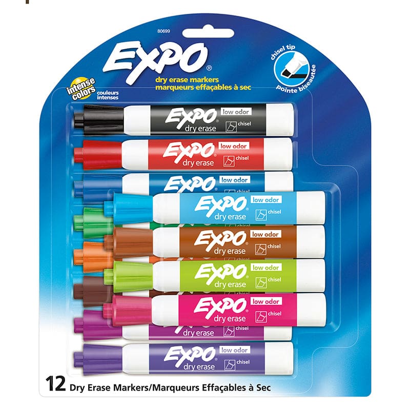 12 Color Chisel Dry Erase Markers Expo - Markers - Sanford L.p.