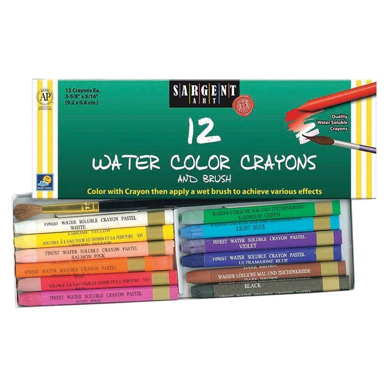 12 Ct Watercolor Crayon (Pack of 6) - Crayons - Sargent Art Inc.