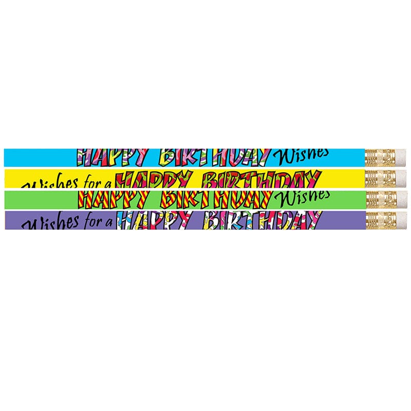 12 Pk Happy Birthday Wishes Pencil (Pack of 12) - Pencils & Accessories - Musgrave Pencil Co Inc