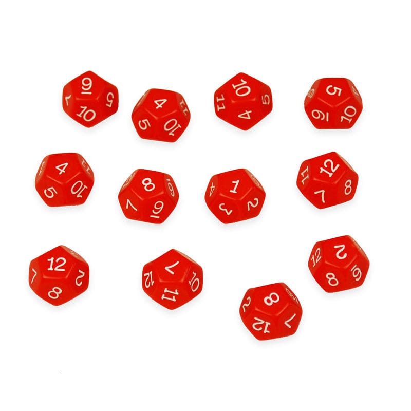 12 Sided Polyhedra Dice Set Of 12 (Pack of 6) - Dice - Learning Advantage