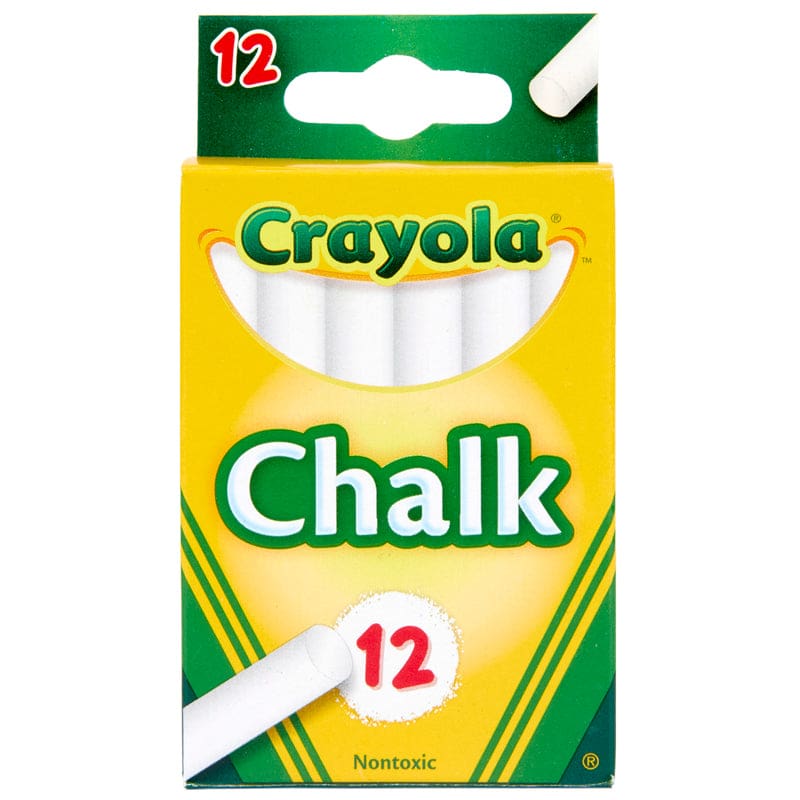 12 Sticks - Tuck Box White Chalk (Pack of 12) - Chalk - Crayola LLC