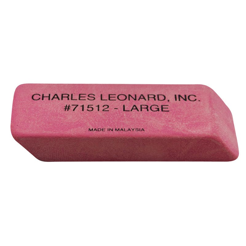 12/Bx Large Pink Economy Wedge Erasers (Pack of 8) - Erasers - Charles Leonard