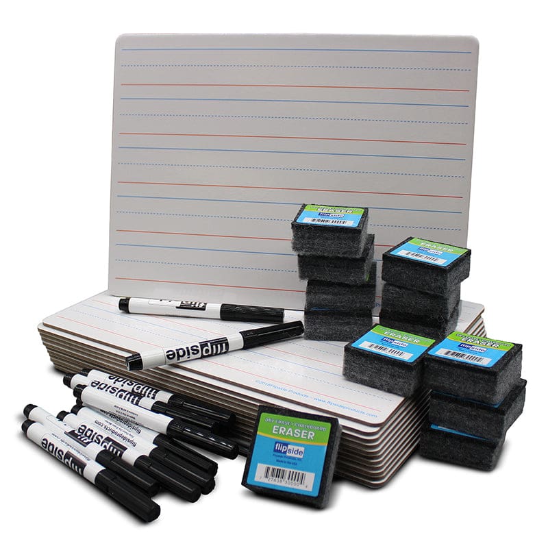 12Ct Magnet Dryerase Board 2-Side with Markers & Erasers - Dry Erase Boards - Flipside