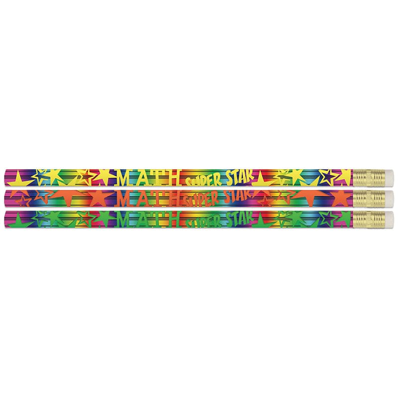 12Ct Math Super Star Pencils (Pack of 12) - Pencils & Accessories - Musgrave Pencil Co Inc