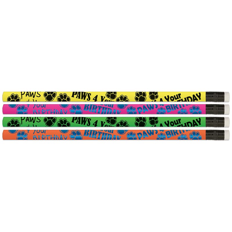 12Ct Paws 4 Your Birthday Pencils (Pack of 12) - Pencils & Accessories - Musgrave Pencil Co Inc