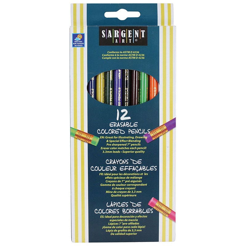 12Ct Sargent Erasable Clrd Pencil (Pack of 12) - Colored Pencils - Sargent Art Inc.