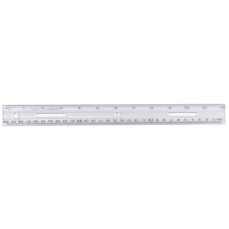 12In Plastic Ruler Clear (Pack of 12) - Rulers - Charles Leonard