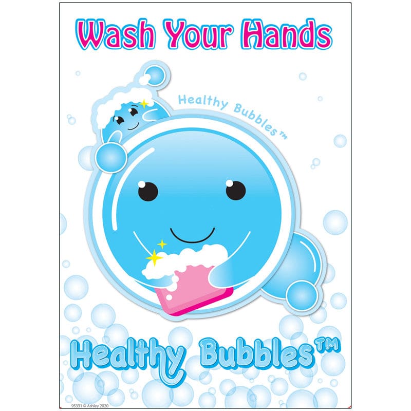 13X95 Cartoon Image Wash Your Hands Postermat Pals Space Savers (Pack of 12) - Miscellaneous - Ashley Productions