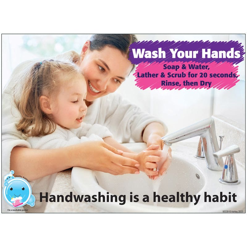 13X95 Handwashing Is A Healthy Habt Postermat Pals Space Savers (Pack of 12) - Miscellaneous - Ashley Productions