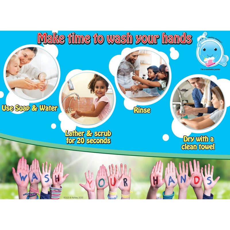 13X95 Smart Poly Make Time To Wash Postermat Pals Space Savers (Pack of 12) - Miscellaneous - Ashley Productions